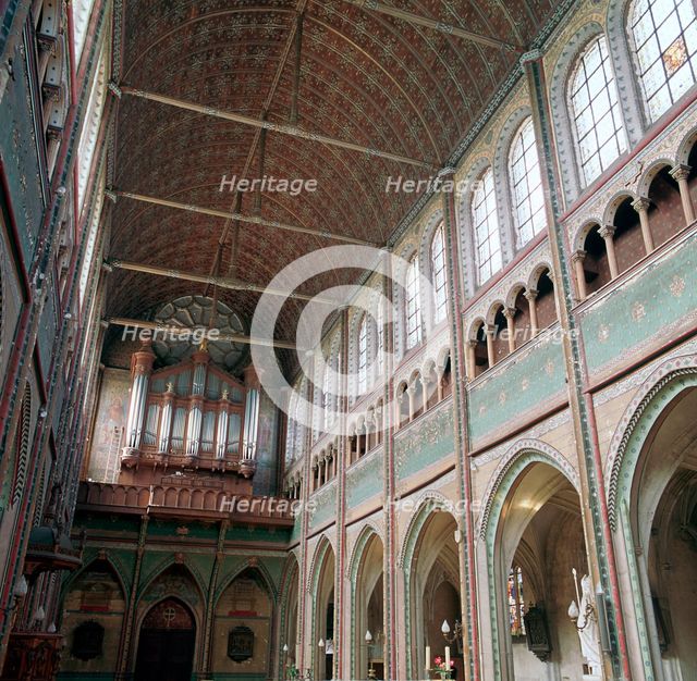 Interior of the Church of St Aighan, 16th century. Artist: Unknown