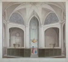 Interior of the Church of St Bartholomew-the-Less, City of London, 1834. Artist: Robert Blemmell Schnebbelie
