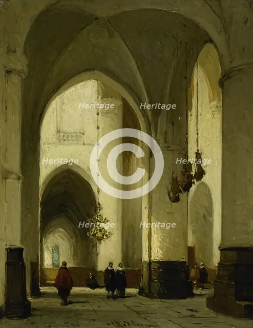 Interior of the Church of St Bavo in Haarlem, c.1860-c.1891. Creator: Johannes Bosboom.