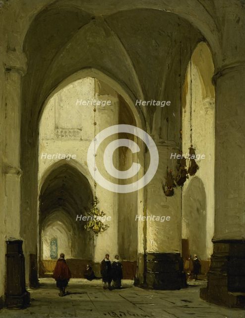Interior of the Church of St Bavo in Haarlem, c.1860-c.1891. Creator: Johannes Bosboom.