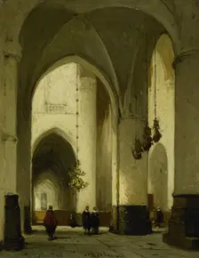 Interior of the Church of St Bavo in Haarlem, c.1860-c.1891. Creator: Johannes Bosboom