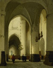 Interior of the Church of St Bavo in Haarlem, c.1860-c.1891. Creator: Johannes Bosboom