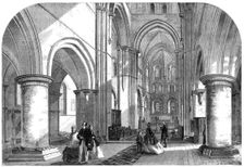 Interior of the Church of St. Cross, Winchester, lately restored, 1865. Creator: L. H. Michael