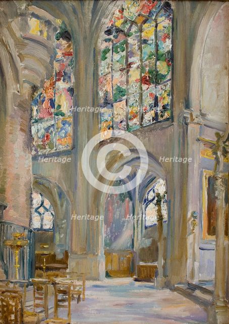 Interior of the Church of St. Etienne in Paris, 1864. Creator: Stanislaw Wyspianski.