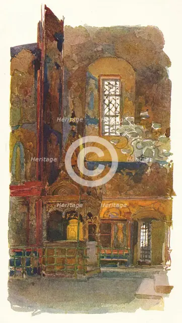 'Interior of the Church of St. Nicholas, Yaroslav', c1900, (1905). Artist: Georges Kossiakoff.
