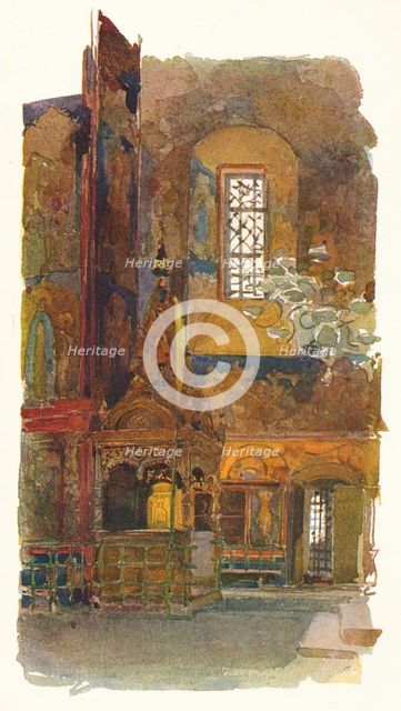'Interior of the Church of St. Nicholas, Yaroslav', c1900, (1905). Artist: Georges Kossiakoff.