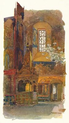 Interior of the Church of St. Nicholas, Yaroslav c1900, (1905). Artist: Georges Kossiakoff
