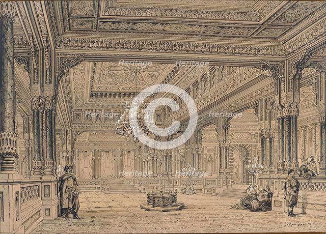 Interior of the Ciragan Palace in Istanbul, 1872. Creator: Preziosi, Amedeo (1816-1882).