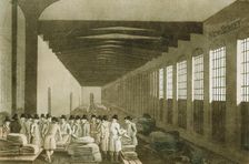 Interior of the Cloth Hall, Leeds, 1814. Artist: George Walker of Seacroft