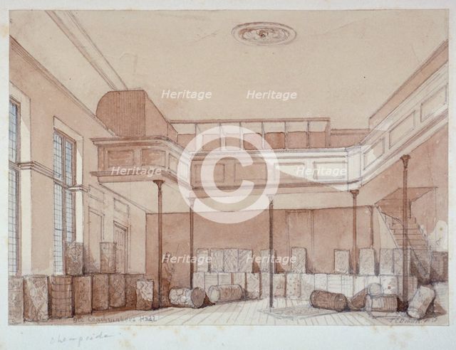 Interior of the Coachmakers' Hall, Noble Street, City of London, 1851. Artist: Thomas Colman Dibdin
