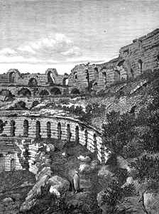 Interior of the Coliseum at El Djem, near Tunis, 1874. Creator: Unknown