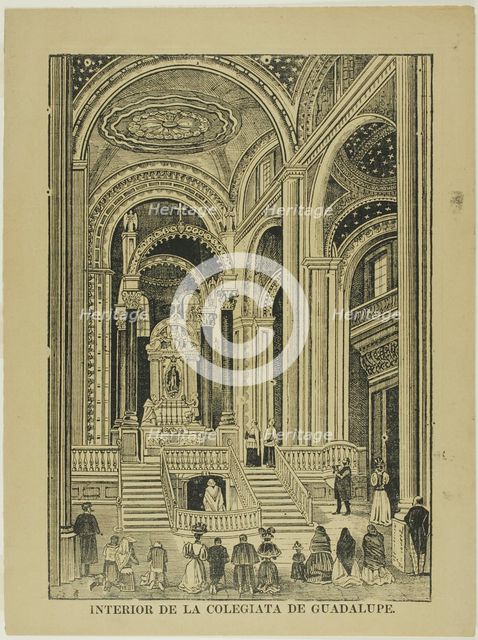 Interior of the Collegiate Church of Guadalupe, 1898. Creator: José Guadalupe Posada.
