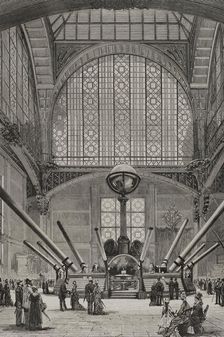 Interior of the Copper Pavilion at the Champ de Mars, Paris Exposition, 1878. Creator: Unknown