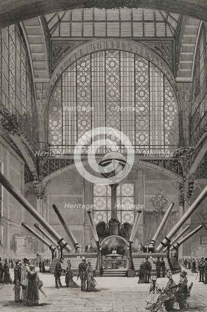 Interior of the Copper Pavilion at the Champ de Mars, Paris Exposition, 1878.  Creator: Unknown.