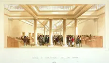 Interior of the Corn Exchange, Mark Lane, City of London, 1852. Artist: Anon