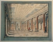 Interior of the Corner hall in the Stroganov palace. Artist: Voronikhin, Andrei Nikiforovich (1759-1814)