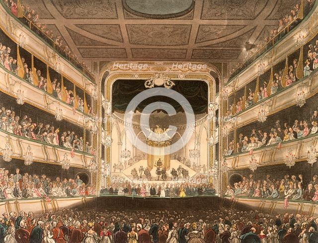 Interior of the Covent Garden Theatre, London, 1808. Creator: Thomas Rowlandson.