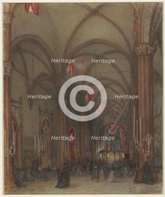 Interior of the Dom in Verona, 1831-1914. Creator: Franz Alt.