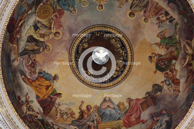 Interior of the dome of St Isaac's Cathedral, St Petersburg, Russia, 2011. Creator: Sheldon Marshall.