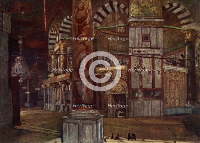 'Interior of the Dome of the Rock from the South-East', 1902. Creator: John Fulleylove.