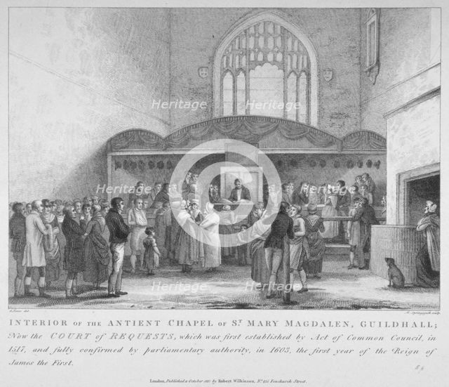 Interior of the Guildhall Chapel, City of London, 1817. Artist: M Springsguth