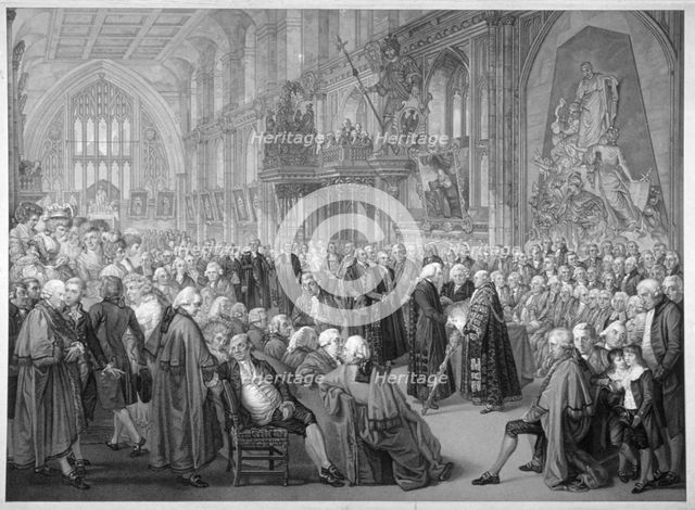 Interior of the Guildhall, City of London, 1782.                                                     Artist: Benjamin Smith
