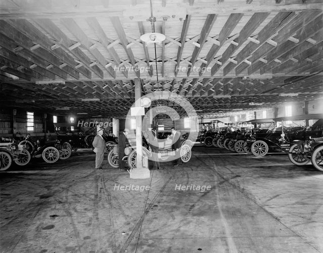 Interior of the garage, Fort William Henry Hotel, Lake George, N.Y., c.between 1910 and 1920. Creator: Unknown.