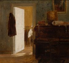 Interior of the Gierymskis Flat in Munich, before 1874. Creator: Aleksander Gierymski