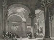 Interior of the Golden Gate, the oldest entrance to the walls of the Old City, Jerusalem, 1840. Creator: Émile Rouargue