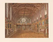 Interior of the Gothic Hall, Kneuterdijk Palace, The Hague, 1846. Creator: Augustus Wijnantz