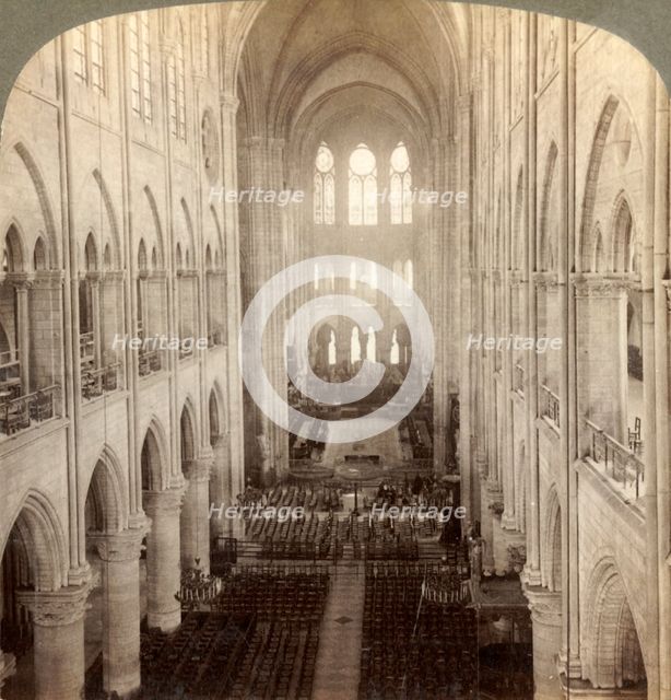 'Interior of the great Notre Dame Cathedral, Paris, France', 1900. Creator: Underwood & Underwood.