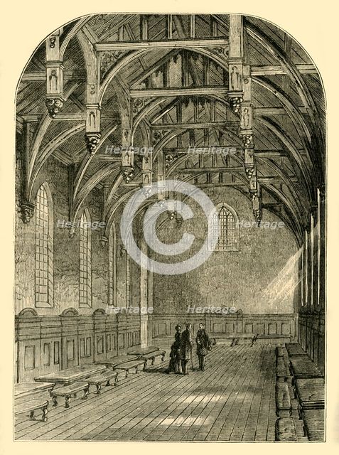 'Interior of the Great Hall, Lambeth Palace, 1800', (c1878). Creator: Unknown.