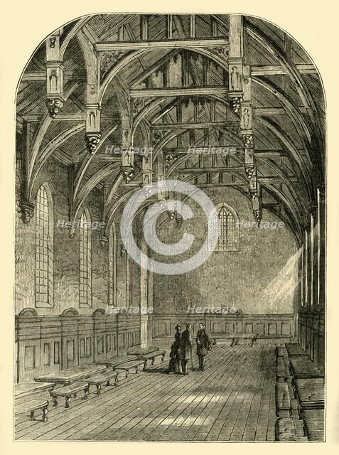 'Interior of the Great Hall, Lambeth Palace, 1800', (c1878). Creator: Unknown.