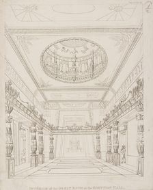 Interior of the Great Room at the Egyptian Hall , 1822. Creator: Unknown
