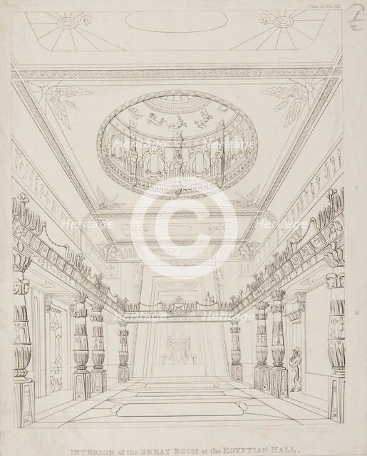 Interior of the Great Room at the Egyptian Hall
, 1822. Creator: Unknown.