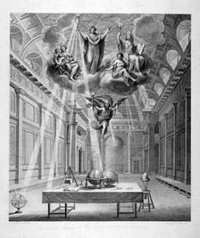 Interior of the Great Room of Freemasons Tavern, Great Queen Street, Holborn, London, c1800. Artist: Francesco Bartolozzi