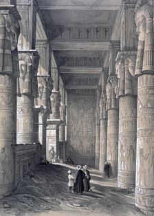 Interior of the Great Temple, Denderah Egypt, 1843. Artist: George Moore