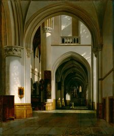 Interior of the Grote Kerk, Haarlem, 1676. Creator: Job Adriaensz Berckheyde