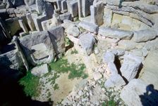 Interior of the Hagar Qim temple on Malta