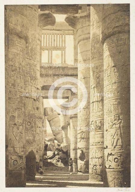 Interior of the Hall of Columns, 1857, printed 1862. Creator: Francis Frith.