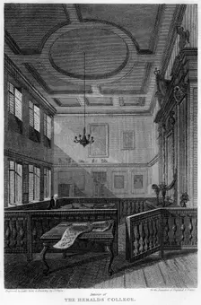 Interior of the Heralds College, London, 1815.Artist: Lewis