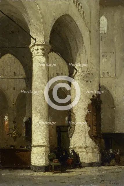 Interior of the 'Hooglandse' Church, Leiden, c.1840-c.1891. Creator: Johannes Bosboom.