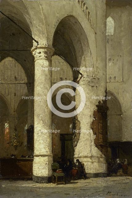 Interior of the 'Hooglandse' Church, Leiden, c.1840-c.1891. Creator: Johannes Bosboom.