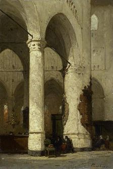 Interior of the Hooglandse Church, Leiden, c.1840-c.1891. Creator: Johannes Bosboom