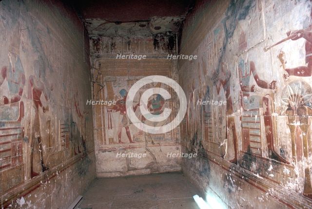 Interior of the Horus Chapel, Temple of Sethos I, Abydos, Egypt, 19th Dynasty, c1280 BC. Artist: Unknown