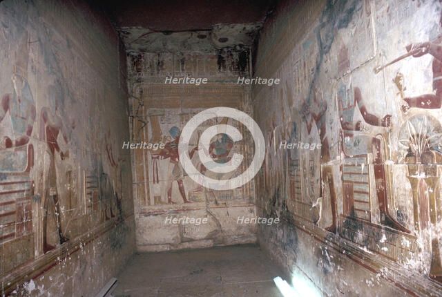 Interior of the Horus Chapel, Temple of Sethos I, Abydos, Egypt, 19th Dynasty, c1280 BC. Artist: Unknown