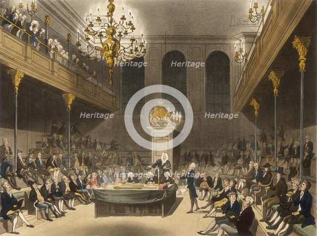 Interior of the House of Commons, Westminter, London, 1809. Artist: Unknown