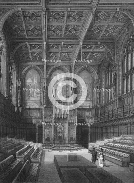 Interior of the House of Lords, Palace of Westminster, London c1878 (1878). Artist: Unknown.