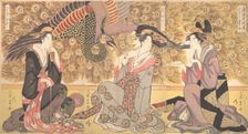 Interior of the House called Ogiya, ca. 1800. Creator: Chokosai Eisho