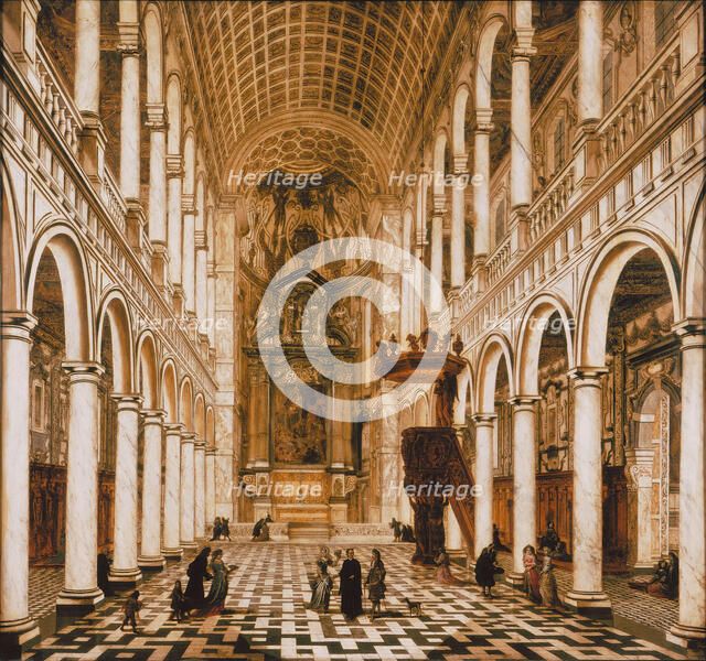 Interior of the Jesuit church in Antwerp, 1668. Creator: Ehrenberg, Wilhelm Schubert van (1630/7-c. 1676).